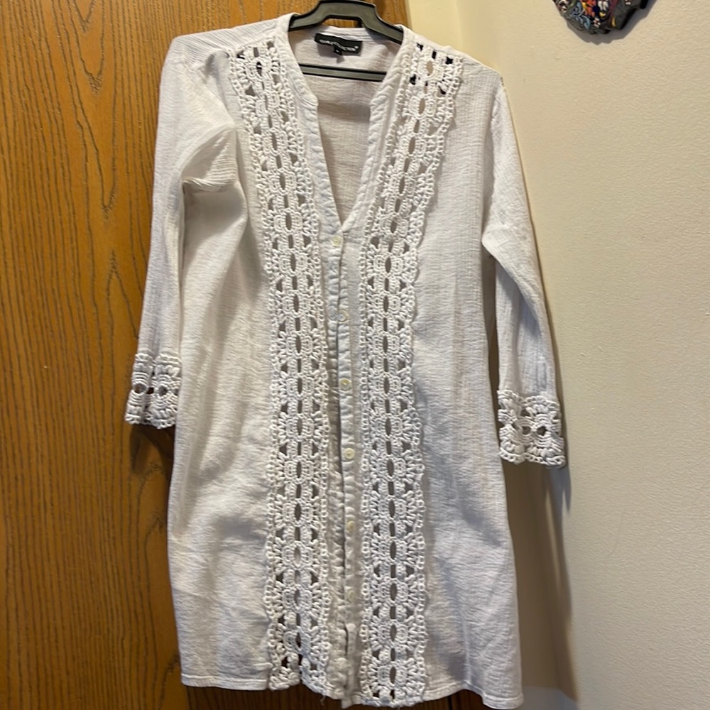 White summer cardigan. Size L. Original price $12 selling for $5